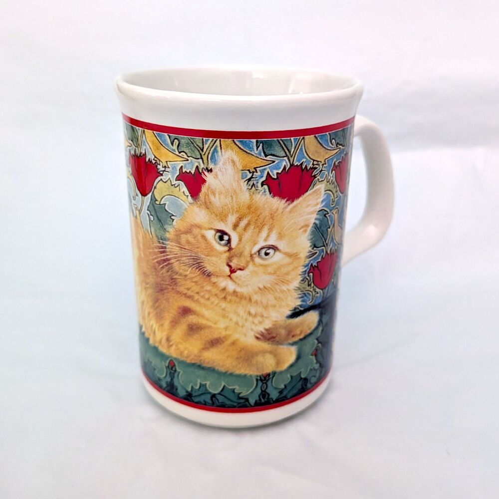 Vintage Ivory Cats Mug Coffee Cup Lesley Anne Ivory 1996 Orange Tabby Kitten
